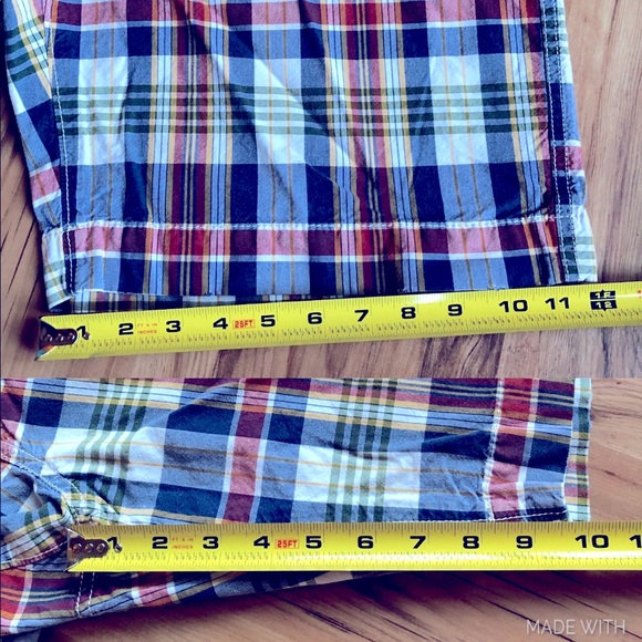 American Eagle Distressed Plaid Shorts Blue Size 32 Men’s - Picture 7 of 15